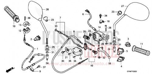 HANDLE LEVER/SWITCH/CABLE (NHX110WH8) NHX110WH8 de 2008
